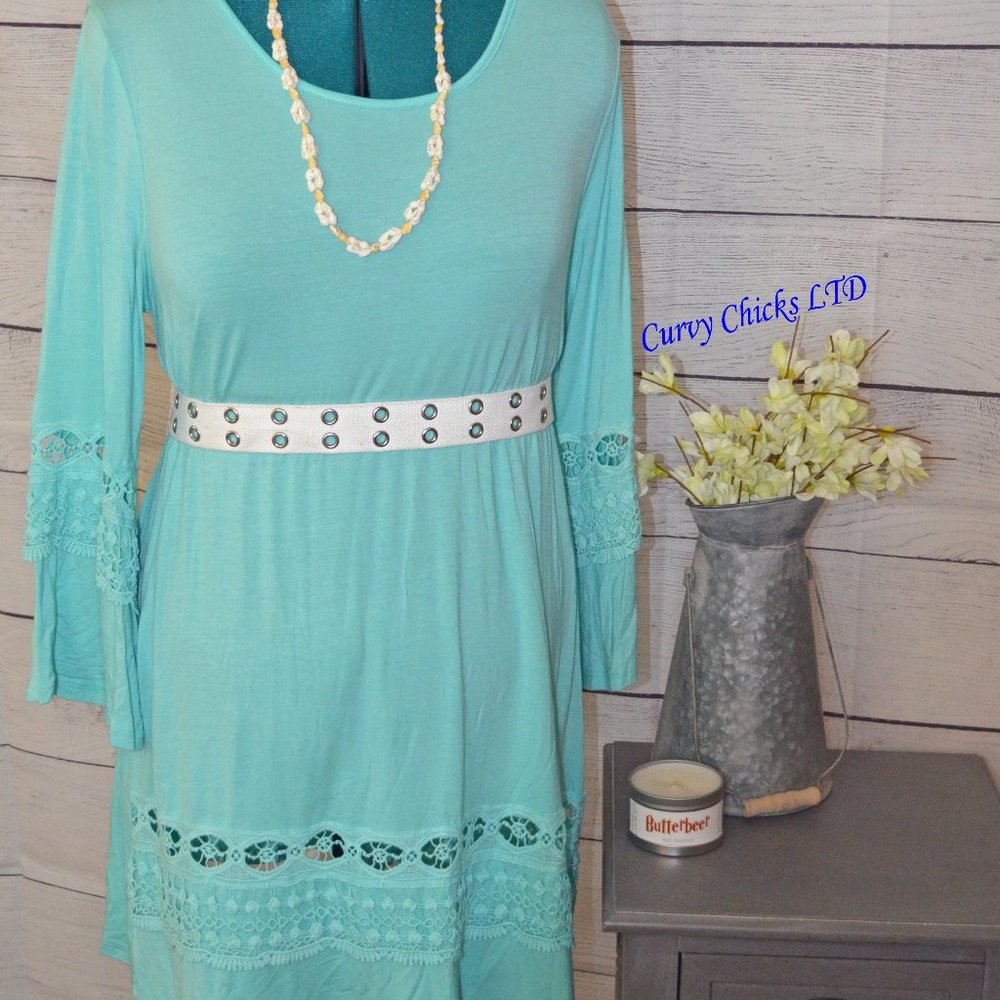 Bell Sleeve Top with Crochet detail